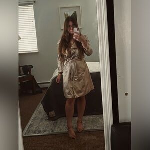Bebe Satin Trench Coat